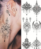 BlackTemporary Tattoo Sticker for Women - Henna / Mehndi 5 sheets set