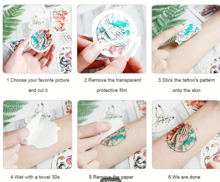 Blue Temporary Tattoo Sticker for Women - Henna / Mehndi