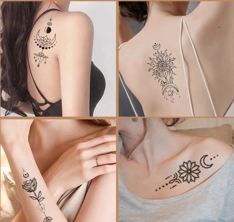 Red Flower Forehead Tattoo Sticker for Women - Bindi