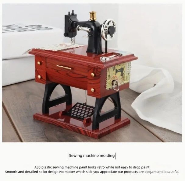 Vintage Sewing Machine Music Box