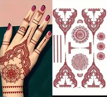Fashion Style Temporary Tattoo Sticker for Women - Henna / Mehndi
