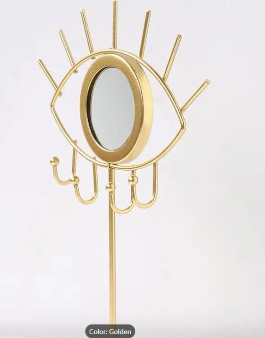 Golden Metal Jewelry Organizer Tower