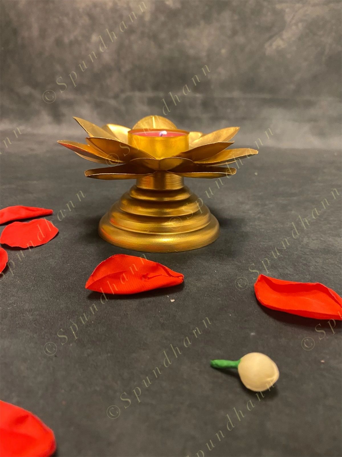 Designer Standing Lotus Tea Light Holder Pair