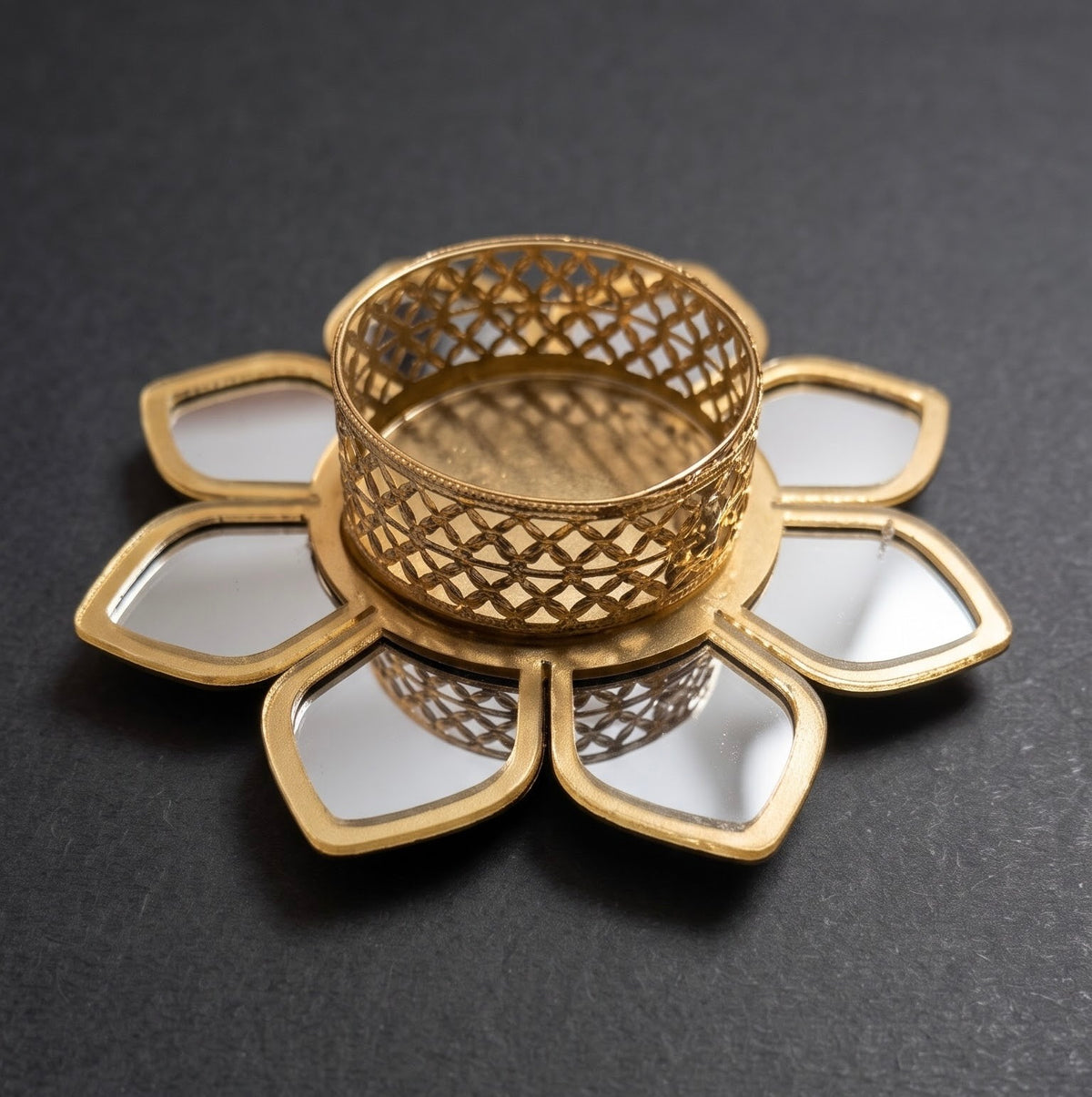 Mirror Flower Tea Light Holder