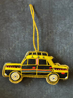 Embroidered Taxi-Cab Christmas Tree Ornament