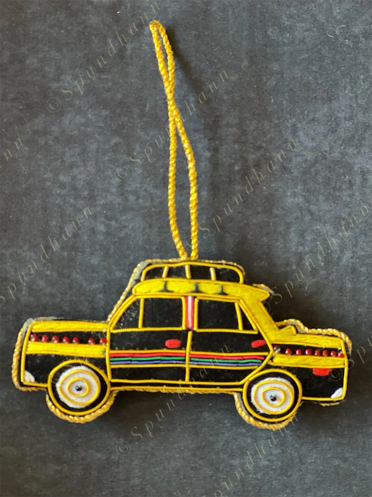 Embroidered Taxi-Cab Christmas Tree Ornament