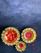 Hammered Sunflower Glitter Urli