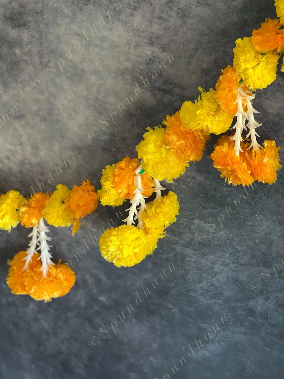 Marigold Yellow & Orange Floral Line Toran