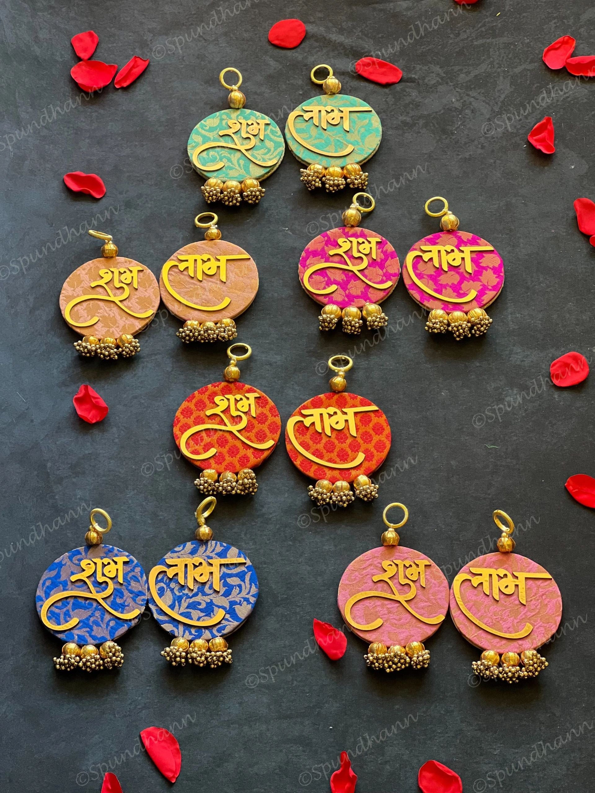 Shubh Labh Hanging Pair with Ghungroos