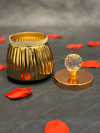 Ribbed Small Canister with Crystal Lid