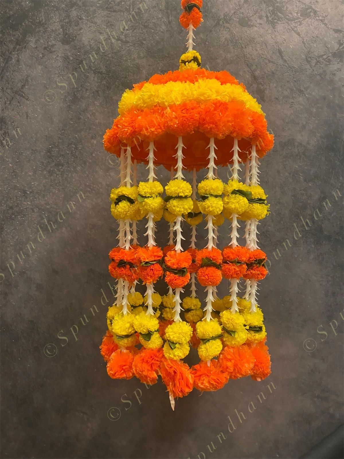 Marigold & Rajnigandha Jhoomar Dangler Decor