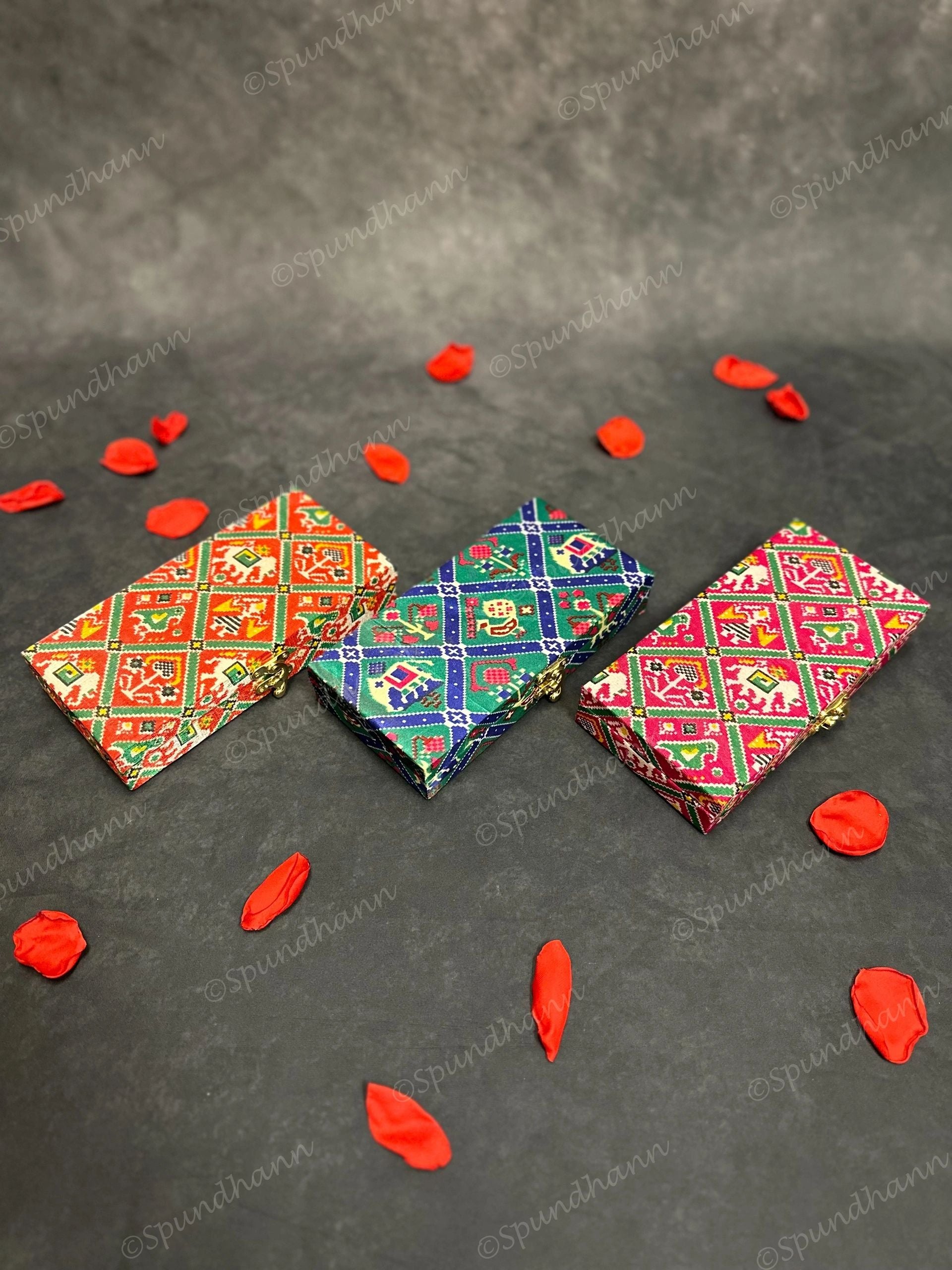 Rectangular Floral Patola Gift Box Only