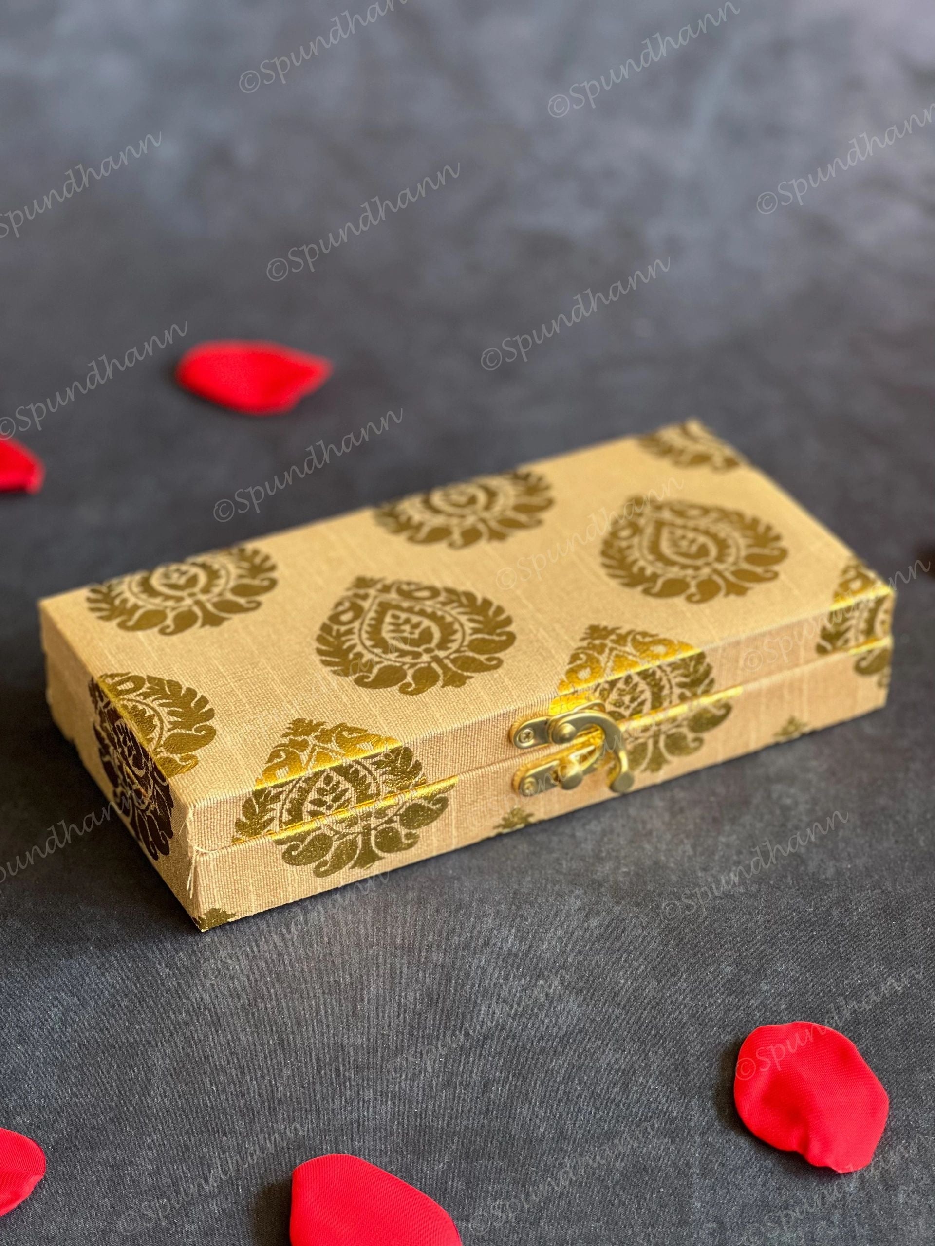 Rectangular Gold Leaf Print Gift Box Only