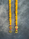 Yellow Chameli & Golden Ganesh Dangler Set of 2