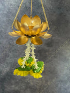 Hanging Lotus Tea Light Holder with Marigold Tassels