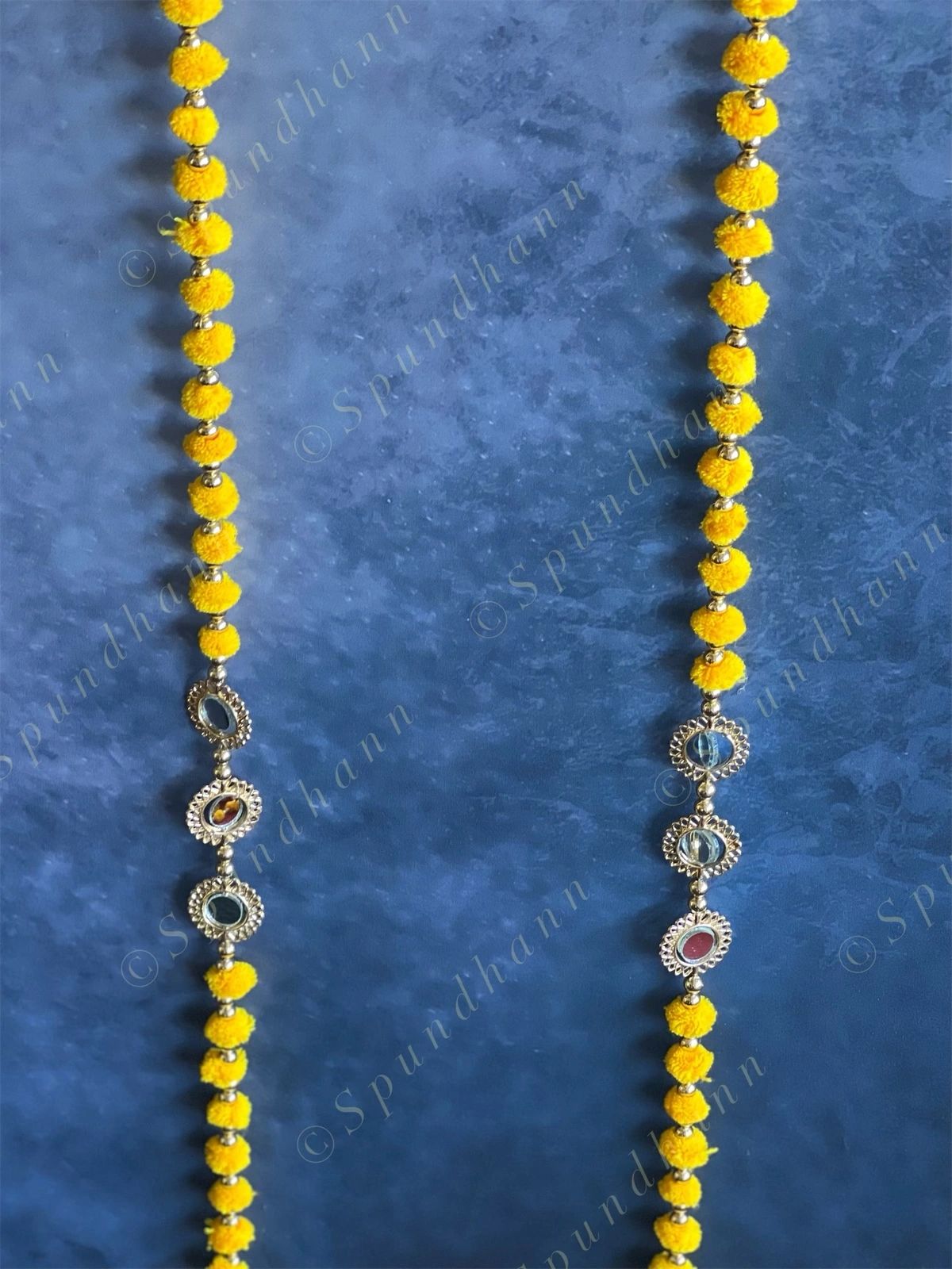 Pom Pom & Mirror Danglers Set of 4