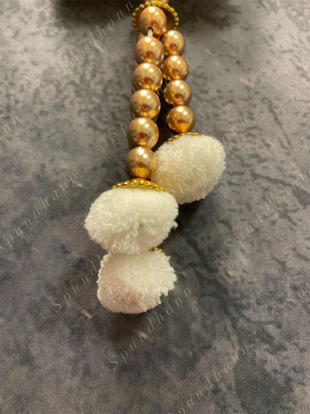 Pearls & Lotus Wall Dangler with pom pom and beads