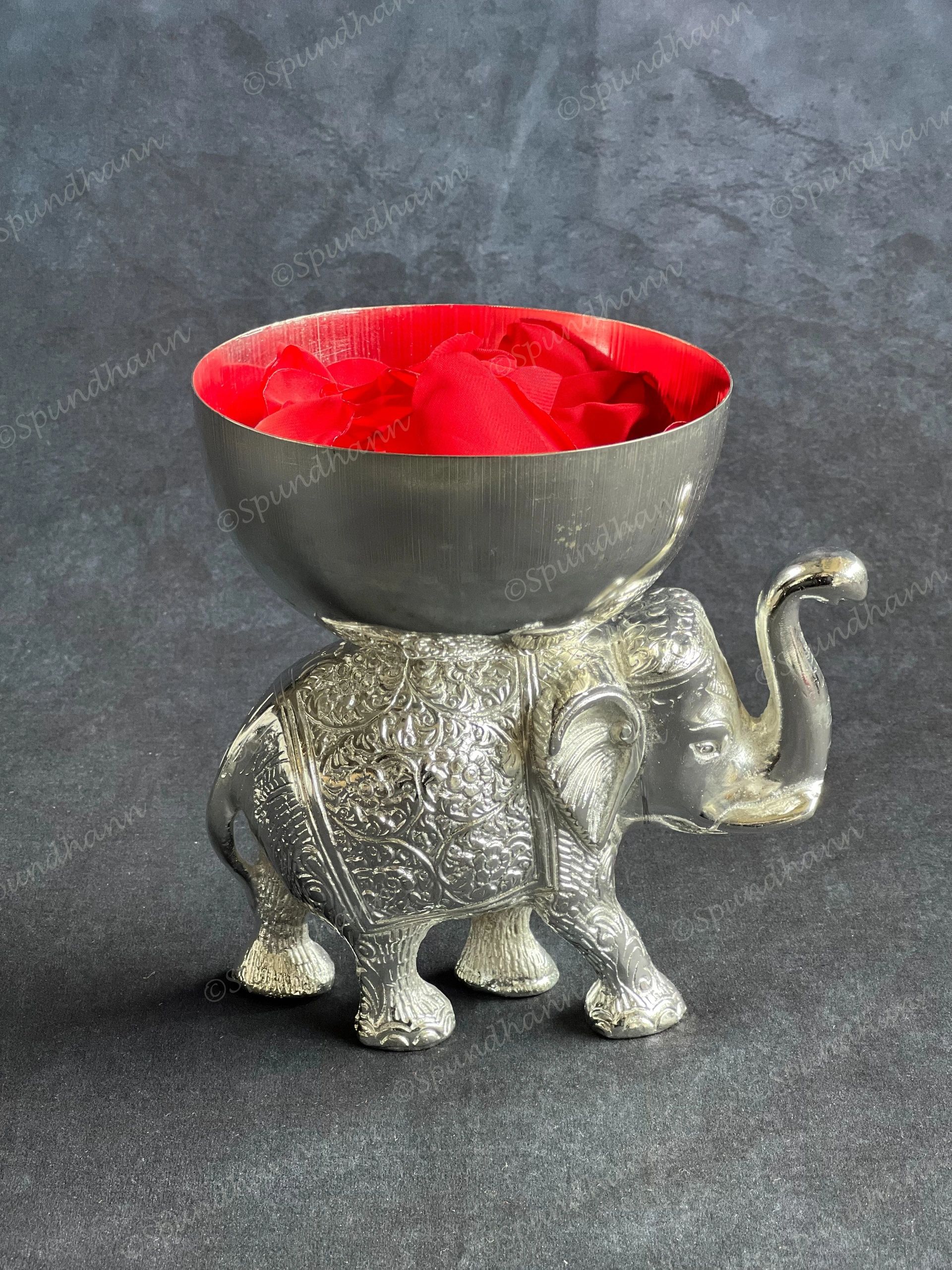 Silver Small Elephant Dry Fruit Candy Holder
