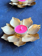 Golden Lotus Tea Light Holder