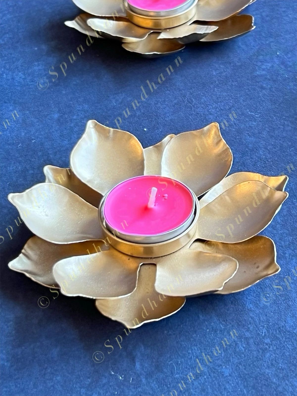 Golden Lotus Tea Light Holder