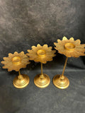 Decorative Flower Standing Tea Light Holder Set of 3