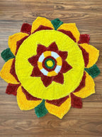 Marigold Inspired Rangoli Floor Mat