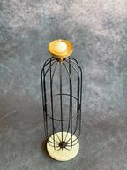 Tall Black Wired Candle Holder Stand with Marble Base