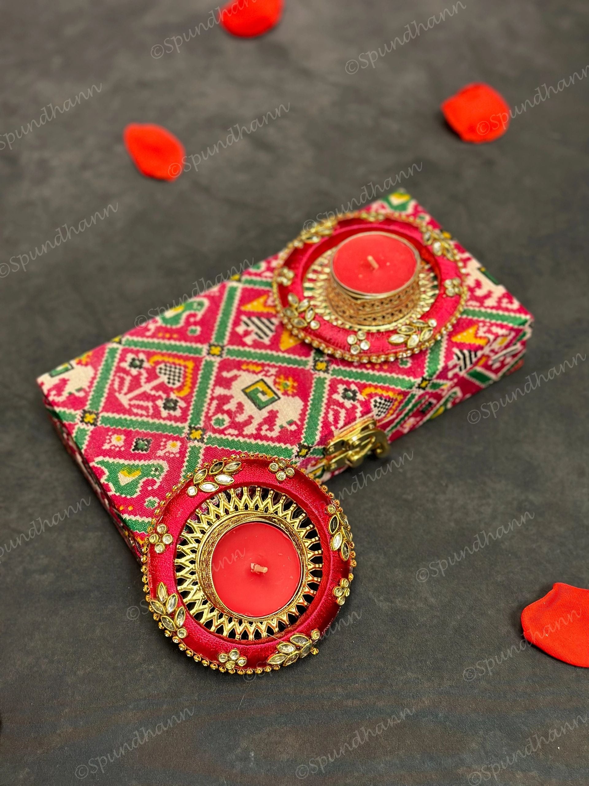 Rectangular Floral Patola Gift Box Only