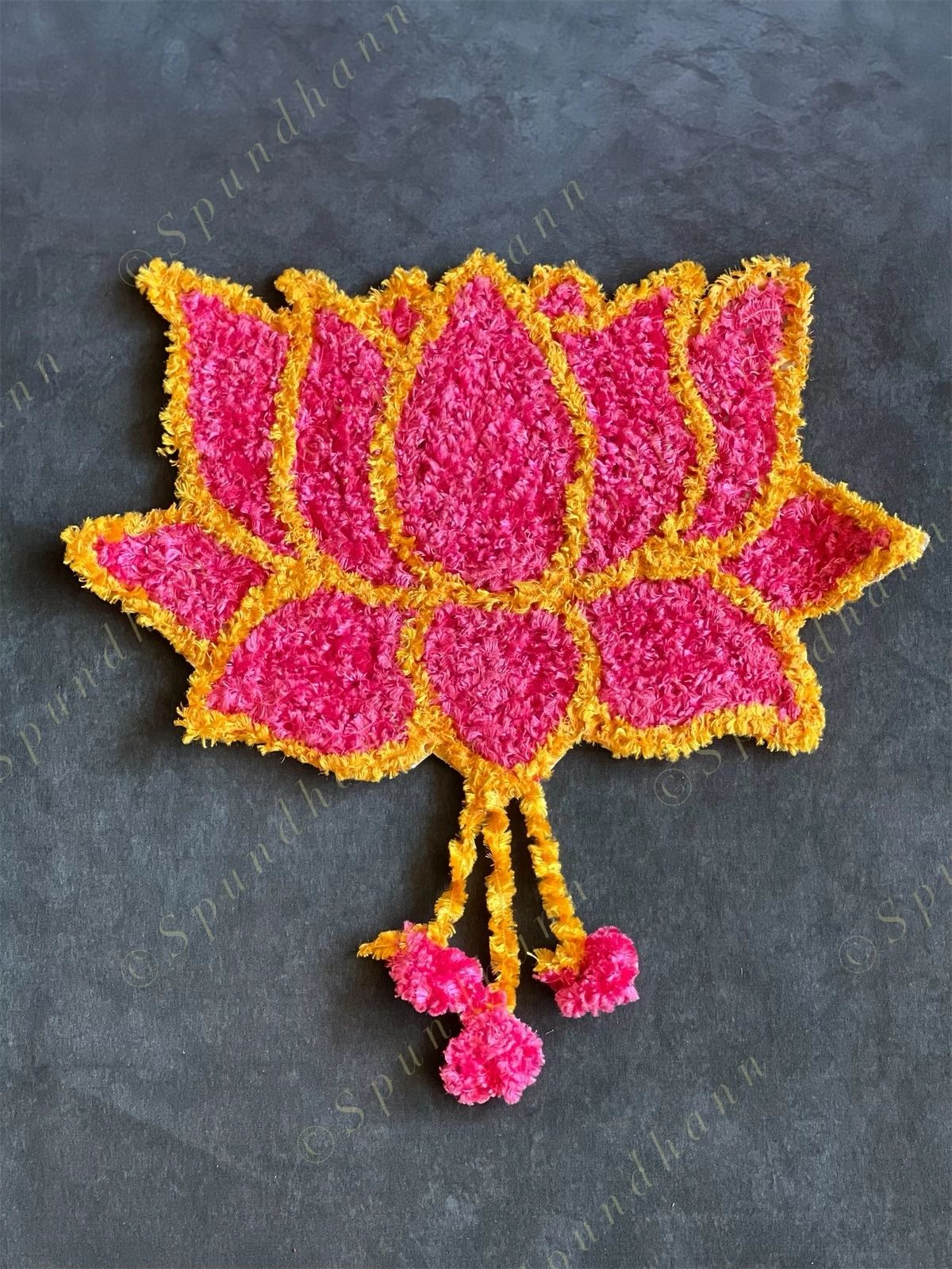 Lotus Shaped Rangoli Floor Mat