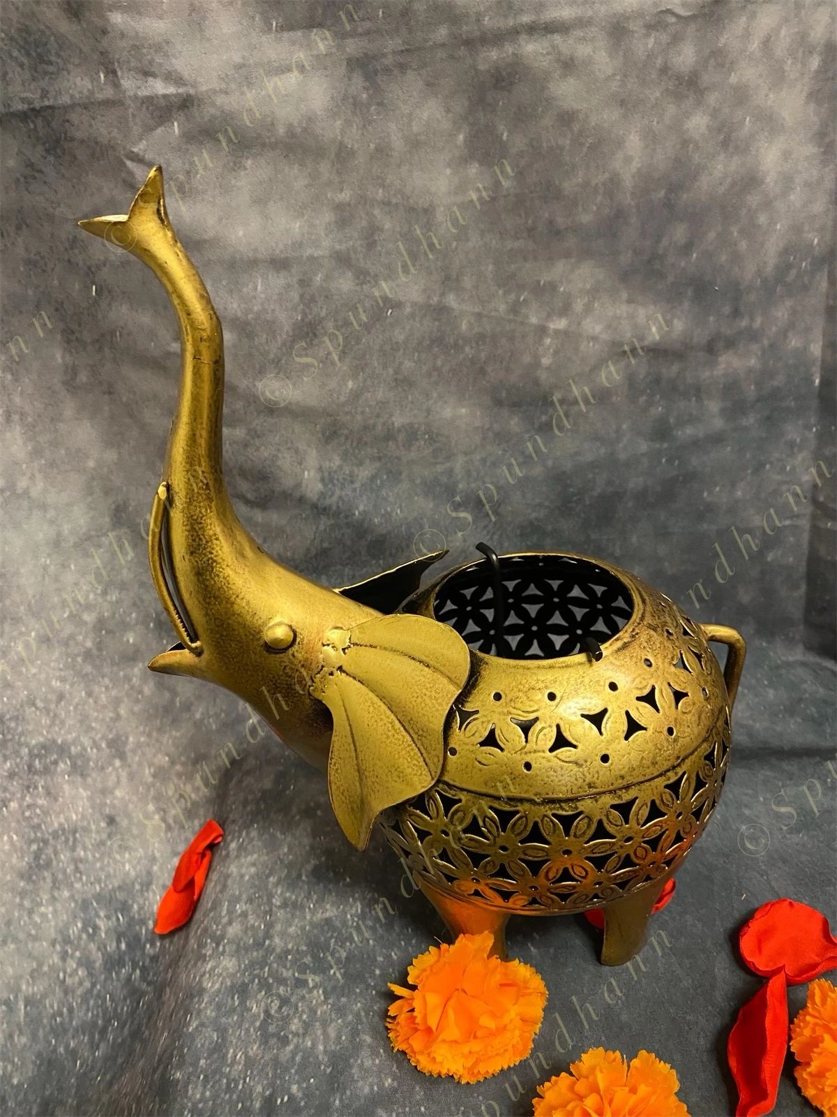 Large Elephant Dhoop Dani Dhuna Loban / Tea Light Holder