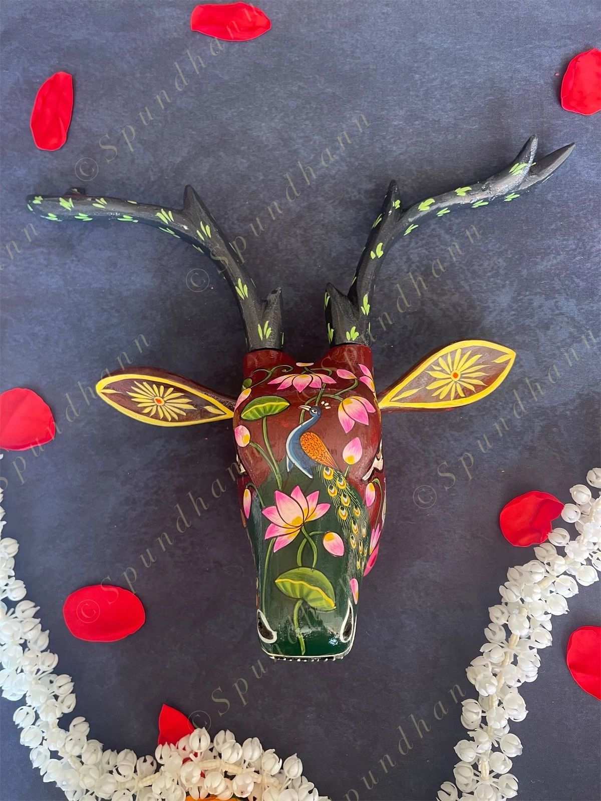 Colorful Deer Wall Mask Hanging Decor
