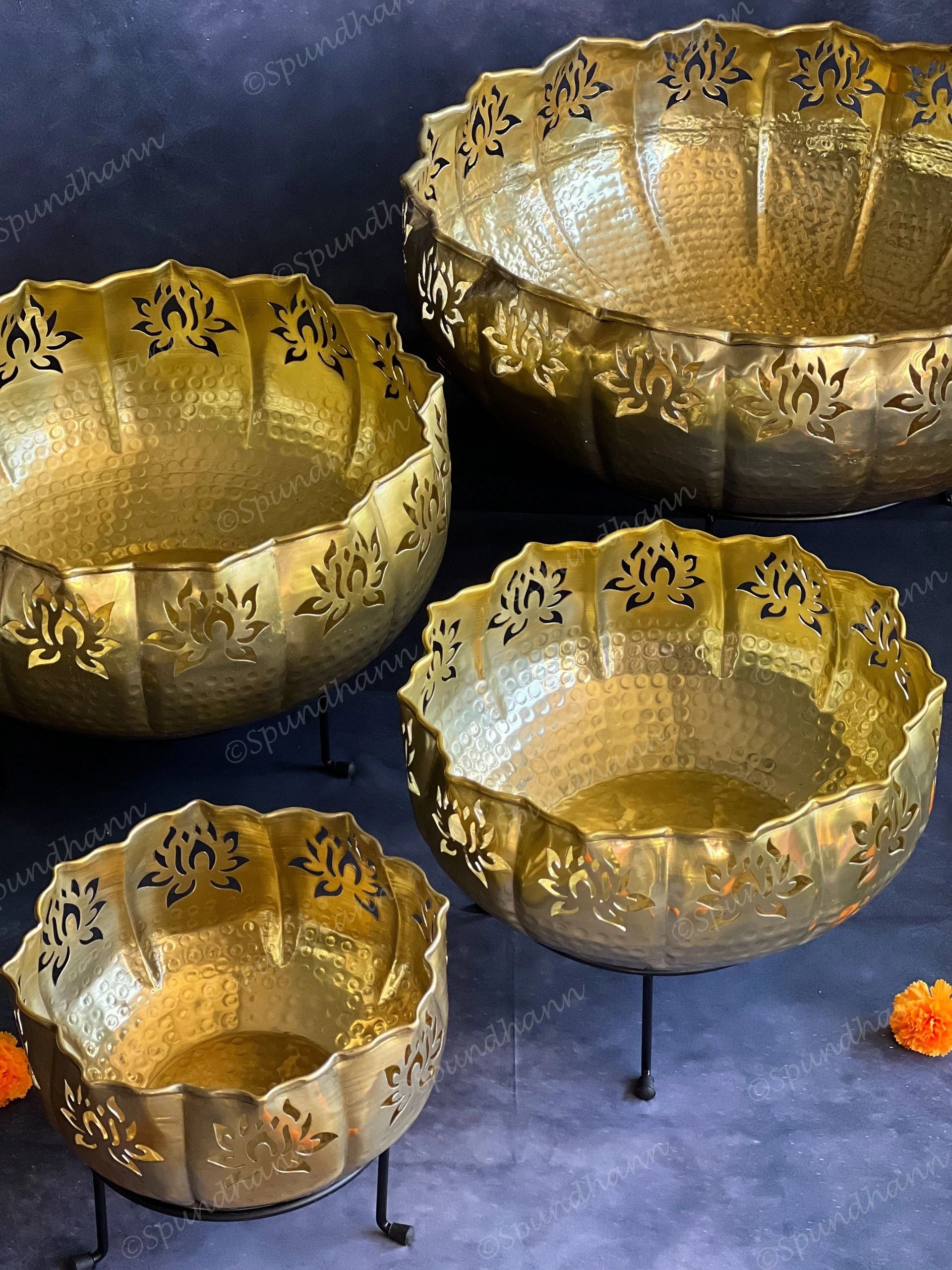 Jumbo Lotus Cutwork Urli