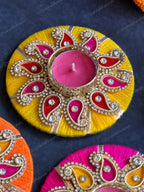 Paisley Wooden Tea Light Holder