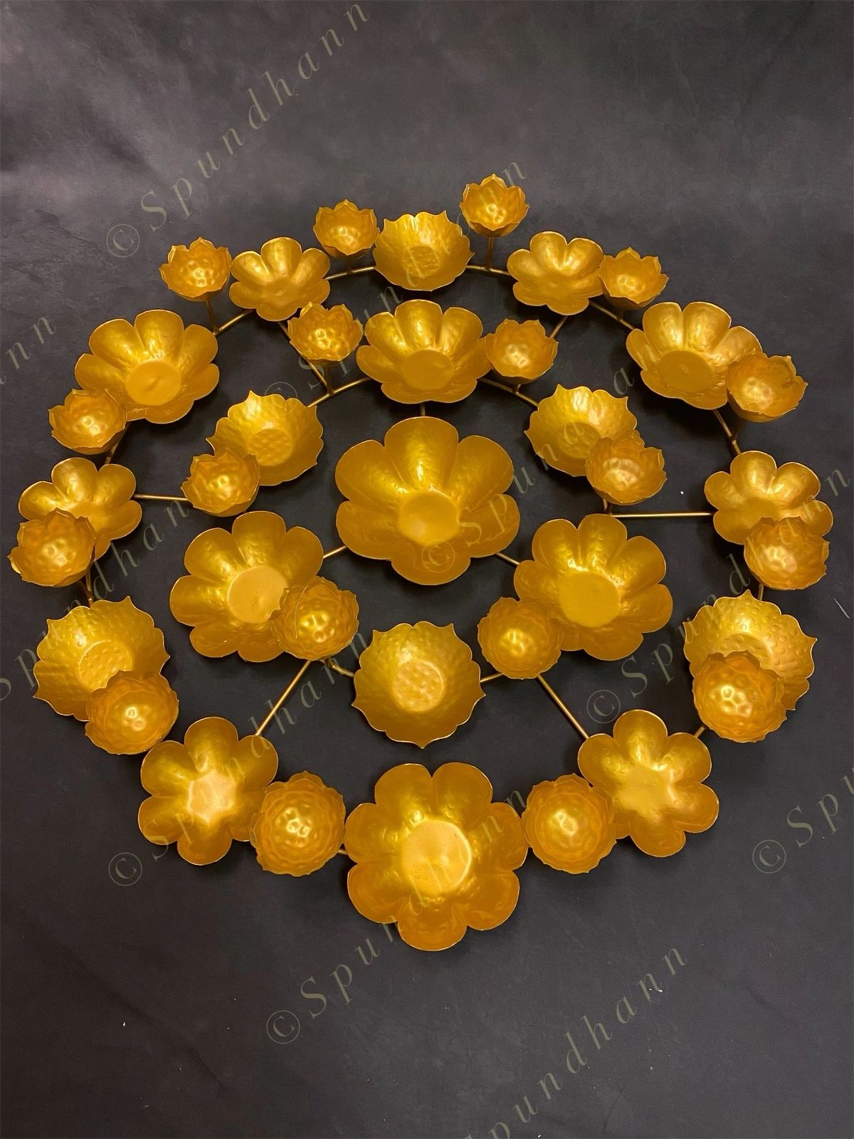 Designer Rangoli with Tea Light Holders