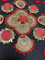 Kundan Rangoli Tea Light Holder Set