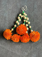 Shola Wood Orange Floral Lightweight Dangler Eco Friendly