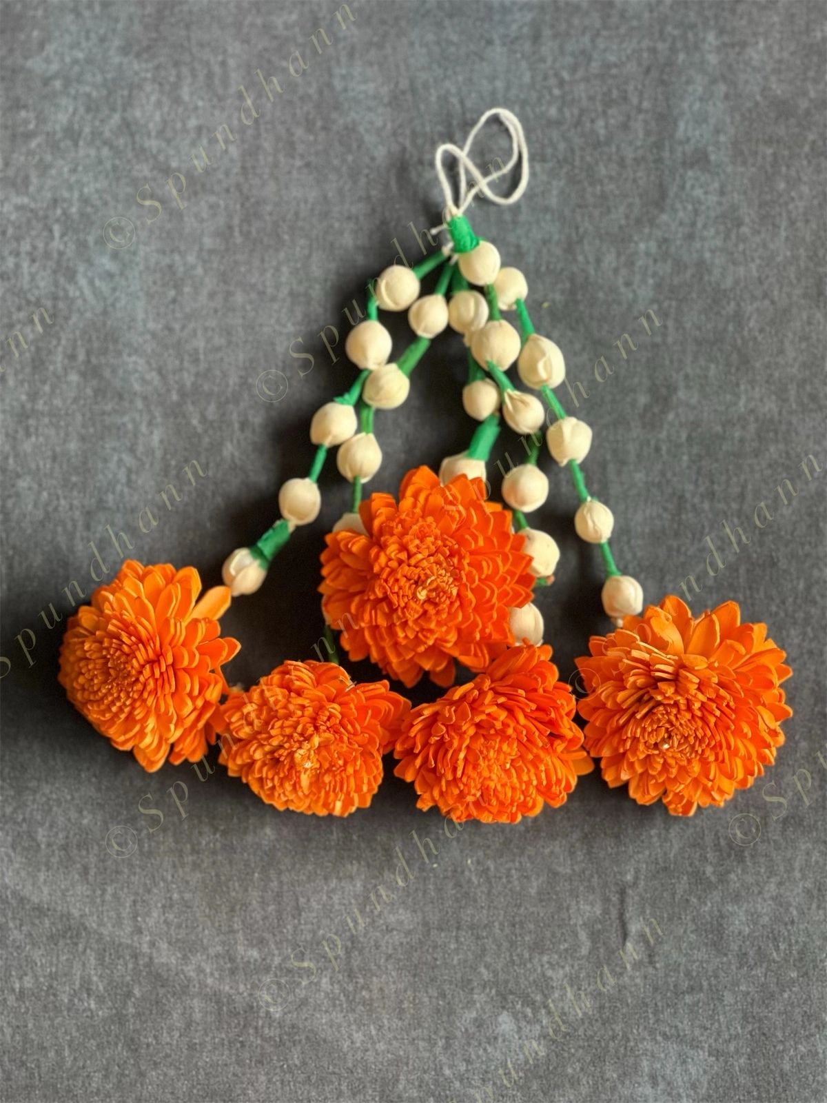 Shola Wood Orange Floral Lightweight Dangler Eco Friendly