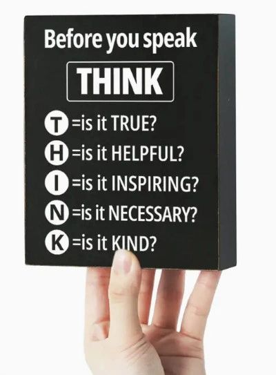 Think Before Speak Work Desk Decor