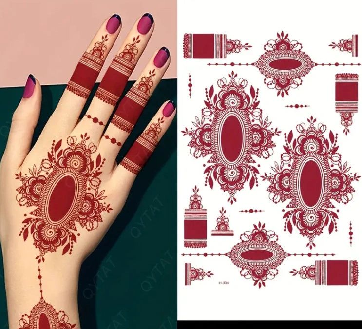 Fashion Style Temporary Tattoo Sticker for Women - Henna / Mehndi