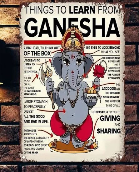 Learn from Ganesha Metal Sign