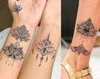 BlackTemporary Tattoo Sticker for Women - Henna / Mehndi 5 sheets set