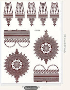 Stylish Temporary Tattoo Sticker for Women - Henna / Mehndi