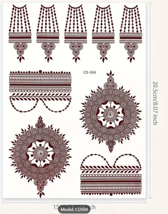 Stylish Temporary Tattoo Sticker for Women - Henna / Mehndi