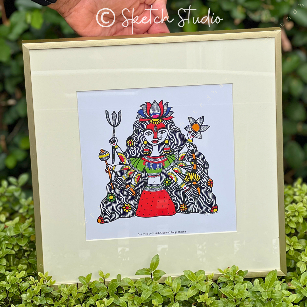 Durga Doodle Art - Framed