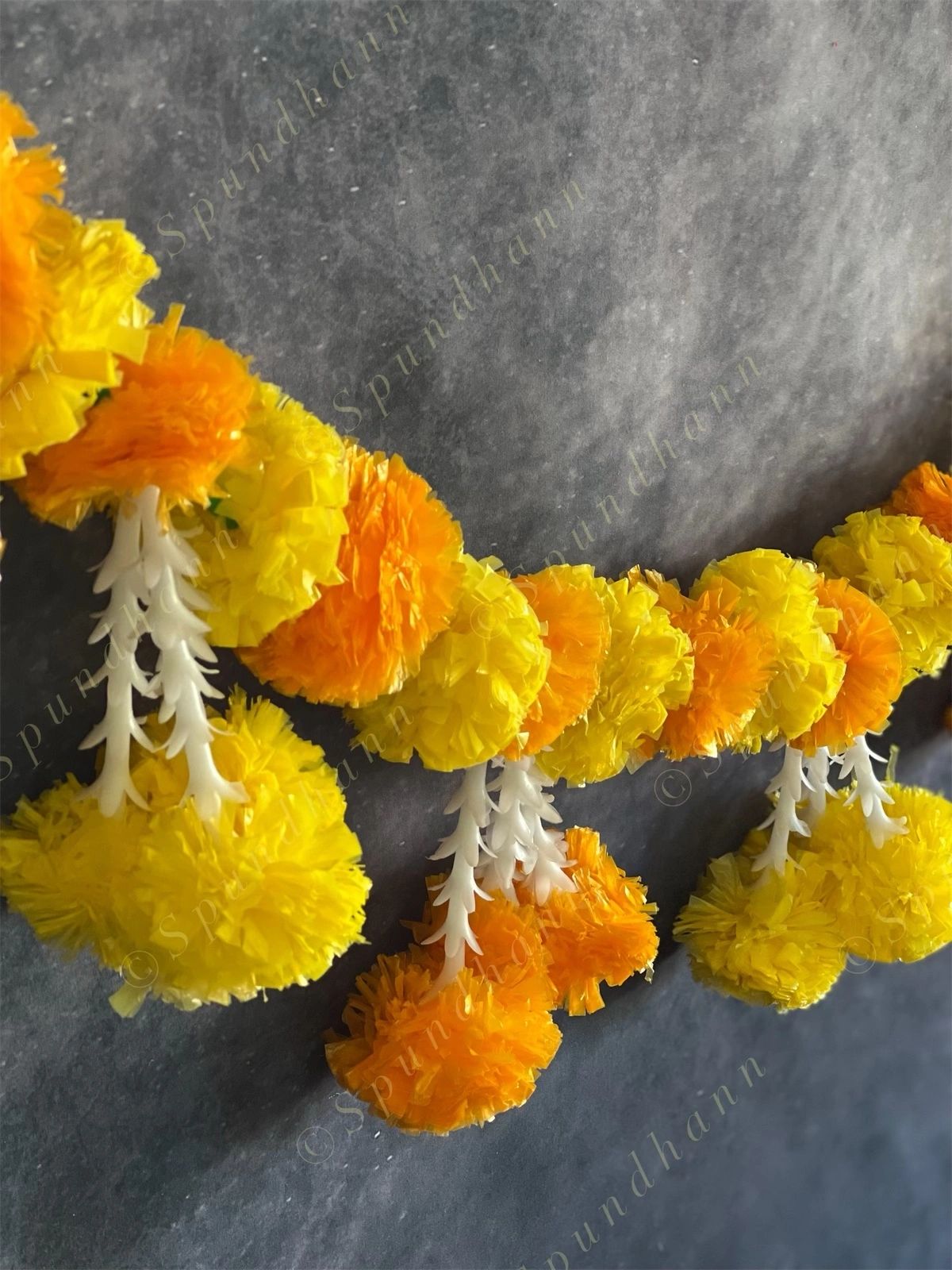 Marigold Yellow & Orange Floral Line Toran