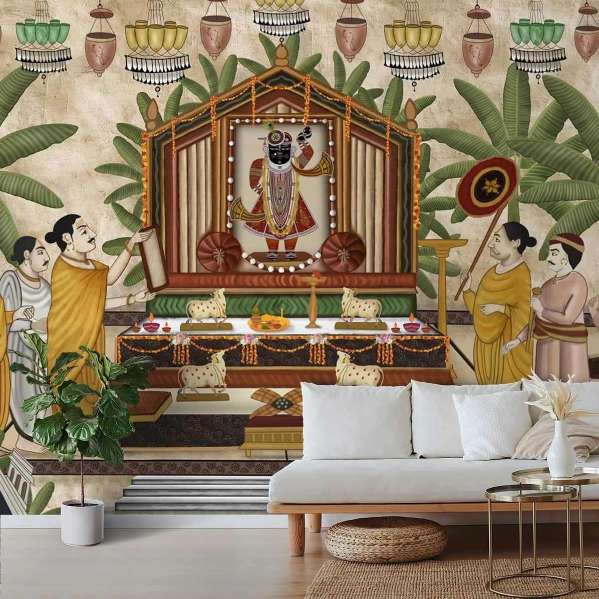 Life n Colors: Shrinathji Pichwai Design Premium Wallpaper