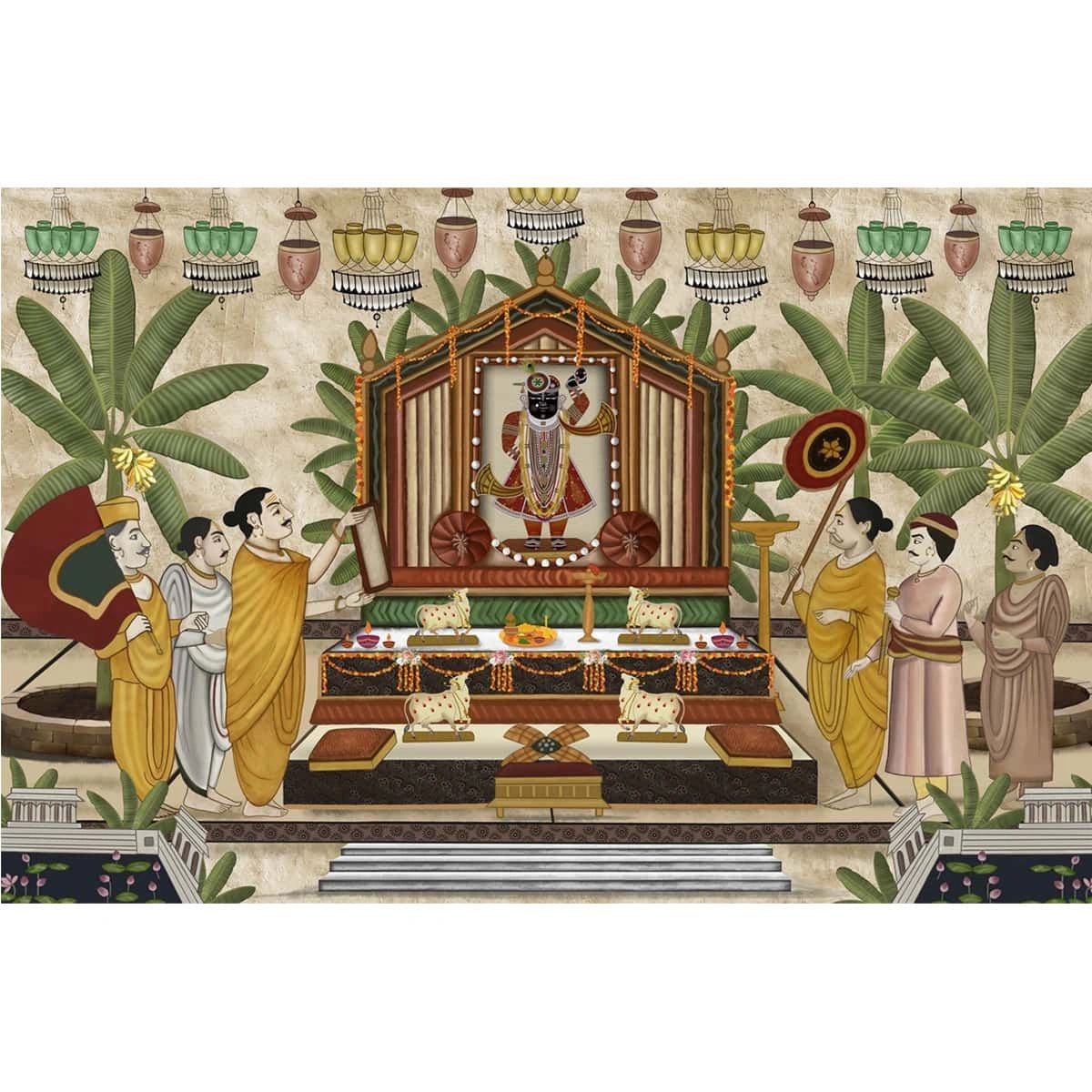 Life n Colors: Shrinathji Pichwai Design Premium Wallpaper