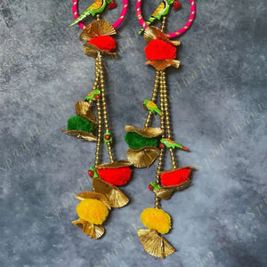 Colorful Parrot Bangle Dangler Set of 2
