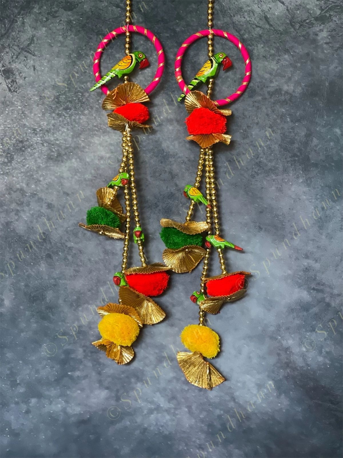 Colorful Parrot Bangle Dangler Set of 2