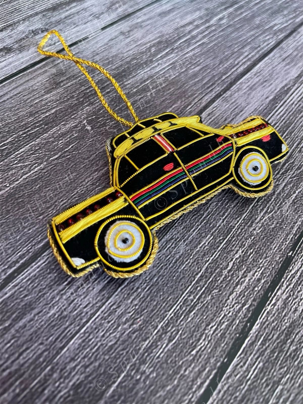 Embroidered Taxi-Cab Christmas Tree Ornament
